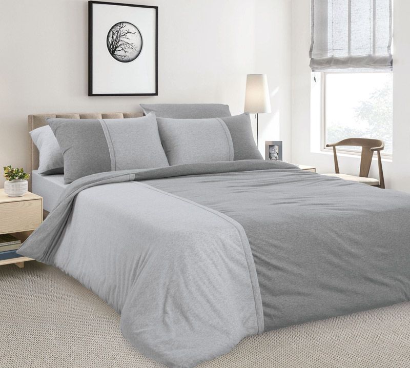 Комплект постельного белья Кимун 2-спальный хлопок серый