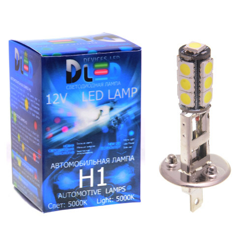 фото Светодиодная автомобильная лампа h1 - 13 smd 5050 black (1 лампа в упаковке) dled