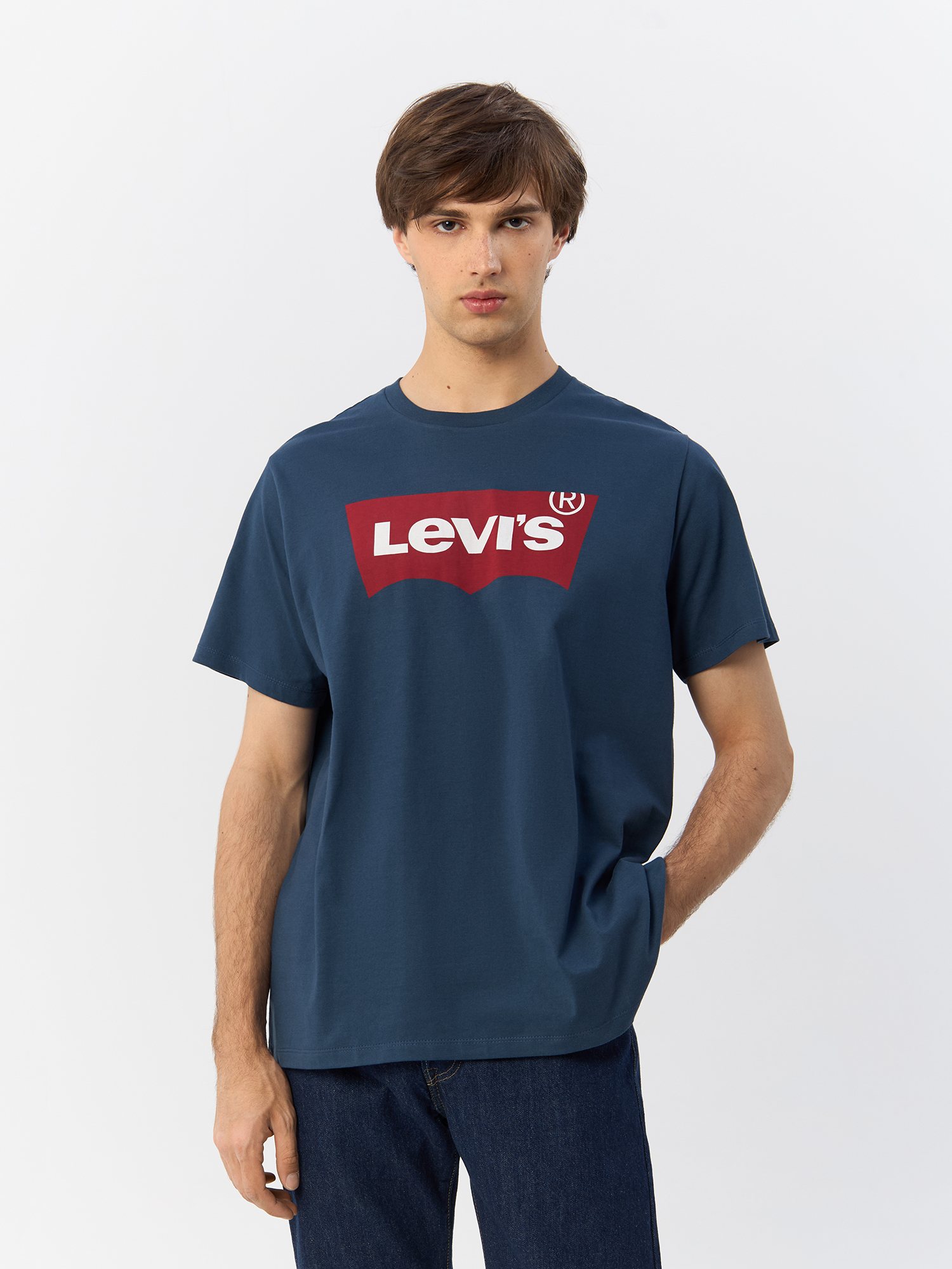 

Футболка мужская Levi's 17783-0139 синяя XS, Синий, Graphic Setin Neck Tee