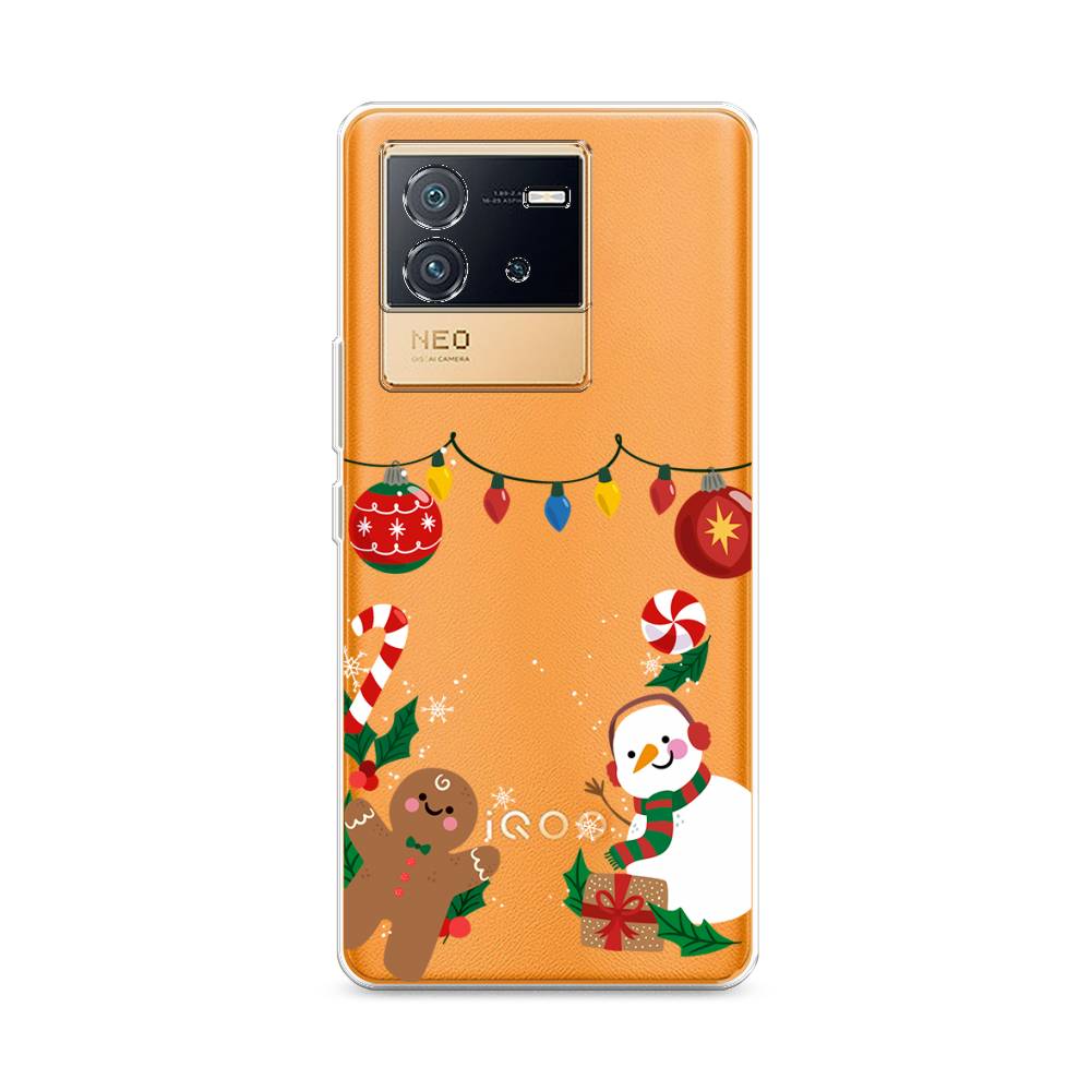 

Чехол на Vivo iQOO Neo6 "Новогоднее настроение", Коричневый;красный;зеленый, 266850-5