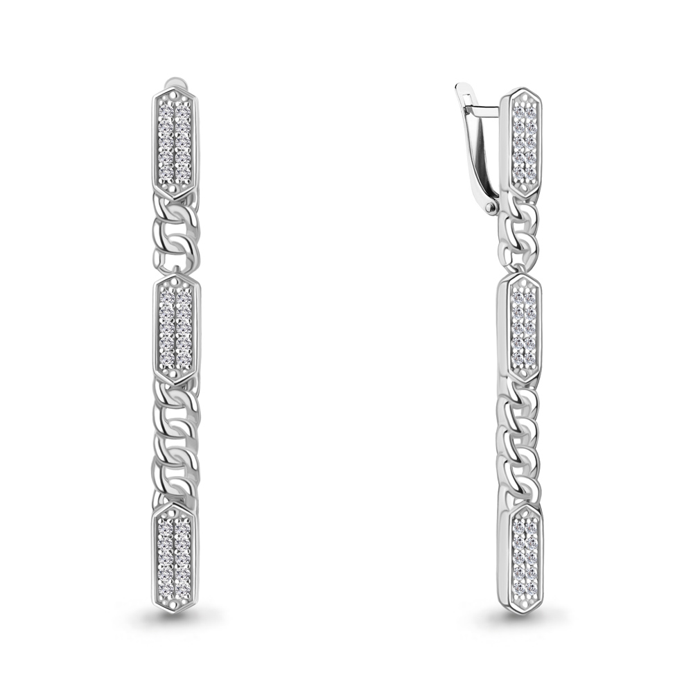 

Серьги из серебра с фианитом Aquamarine Aquamarine 49499А_925_р, 49499А_925_р