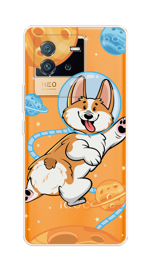 

Чехол на Vivo iQOO Neo6 "Корги-космонавт", Голубой;бежевый;белый, 266850-1