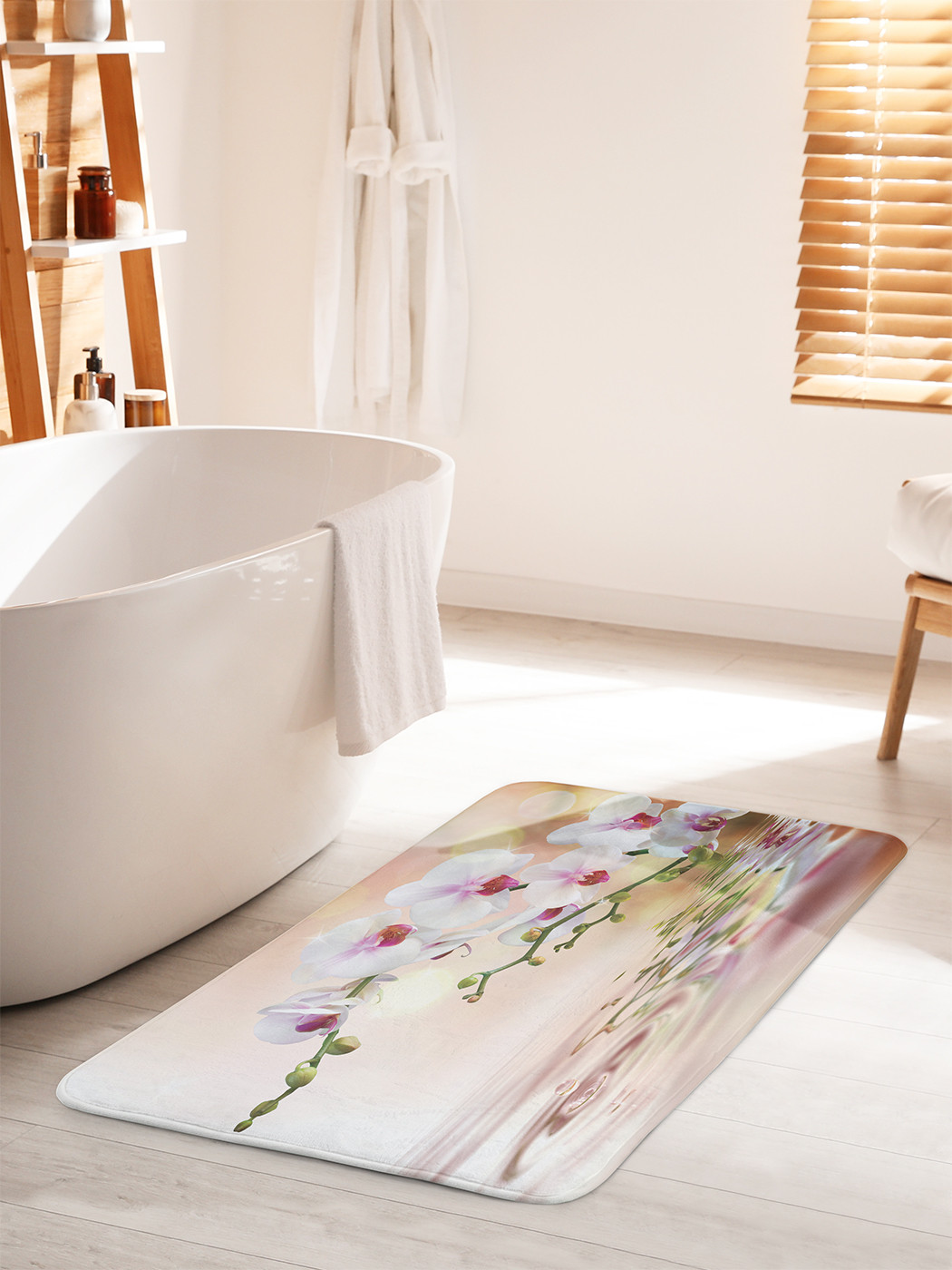 

Коврик для ванной туалета JoyArty Нежная орхидея, bath_2601_60x100