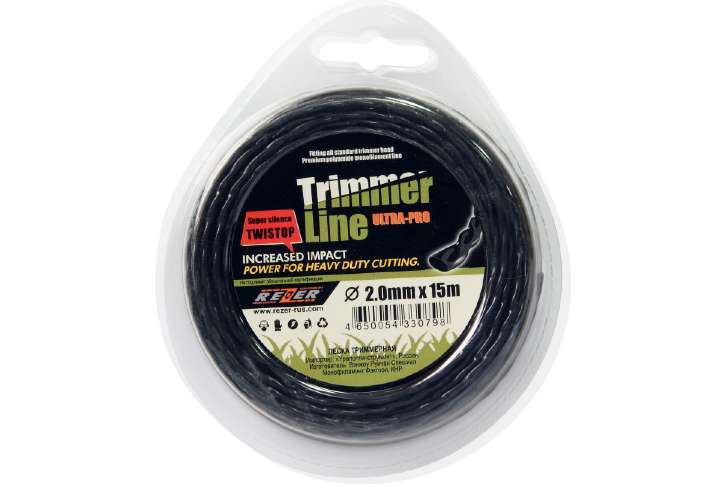 

Rezer Леска TWISTOP 2.0мм15м эллипс Rezer 10/120шт. в кор. код 30798