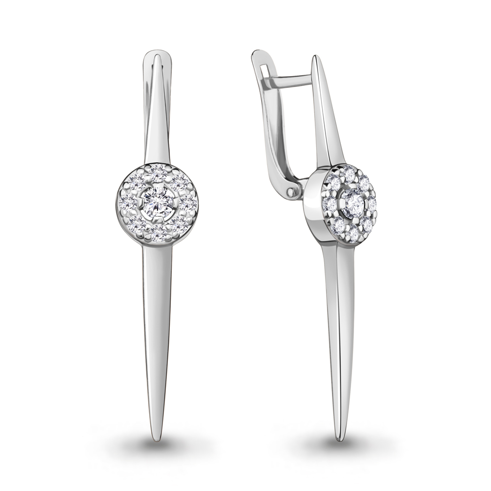 

Серьги из серебра с фианитом Aquamarine Aquamarine 49487А_925_р, 49487А_925_р
