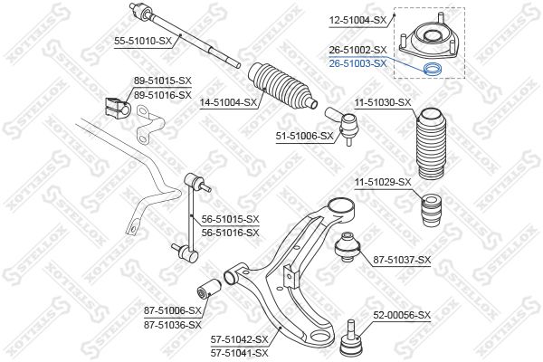 

26-51003-SX_=851 1603=OE [5461225000] !подшипник опоры аморт Hyundai Getz 04 | перед |