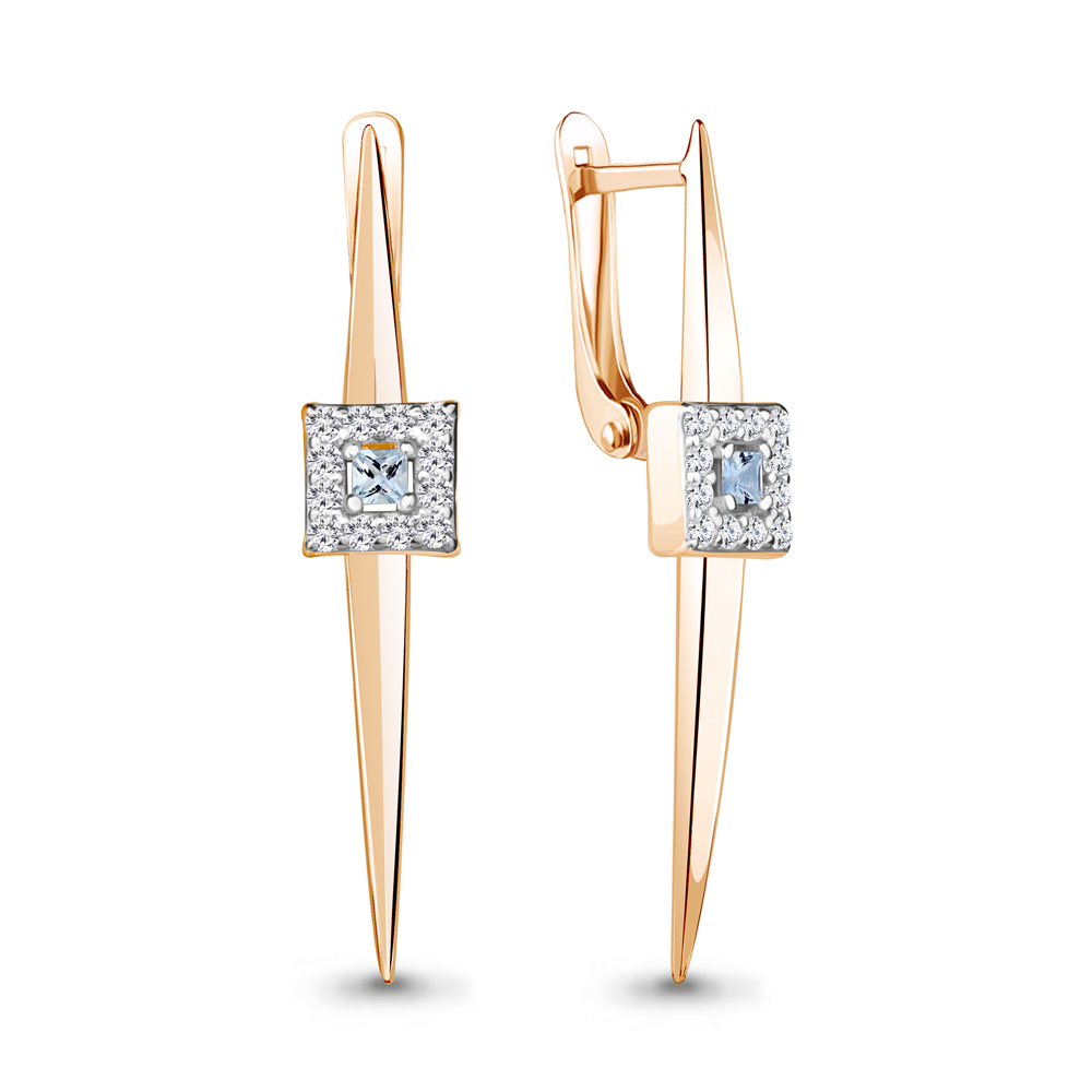 

Серьги из серебра со шпинелью\фианитом Aquamarine Aquamarine 49485АБ_925_з, 49485АБ_925_з