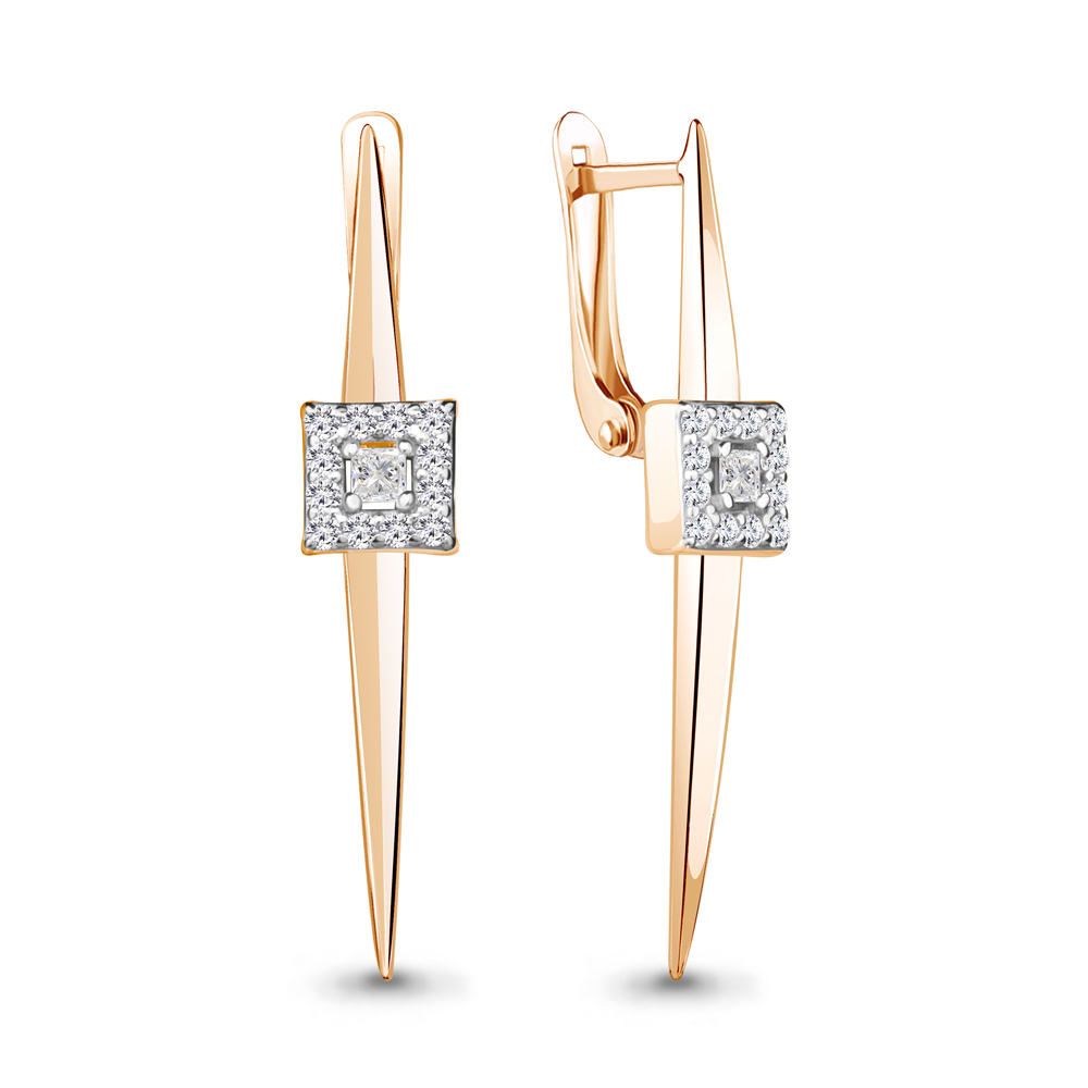 

Серьги из серебра с фианитом Aquamarine Aquamarine 49485А_925_з, 49485А_925_з