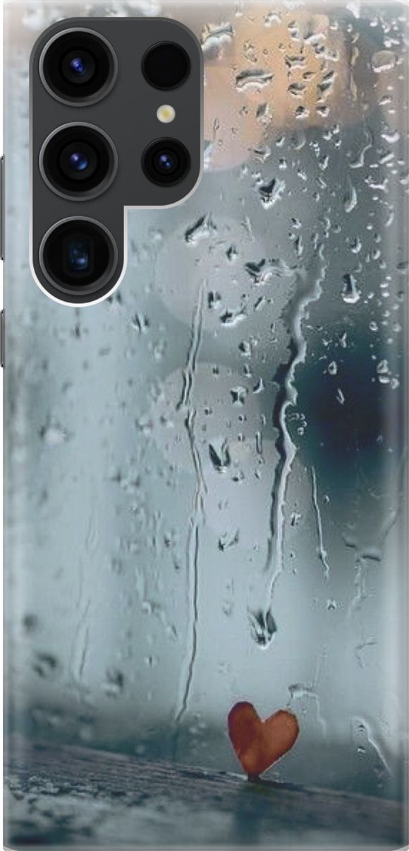 

Чехол на Samsung Galaxy S23 Ultra "Сердечко на фоне дождя", Зеленый;красный, 158331