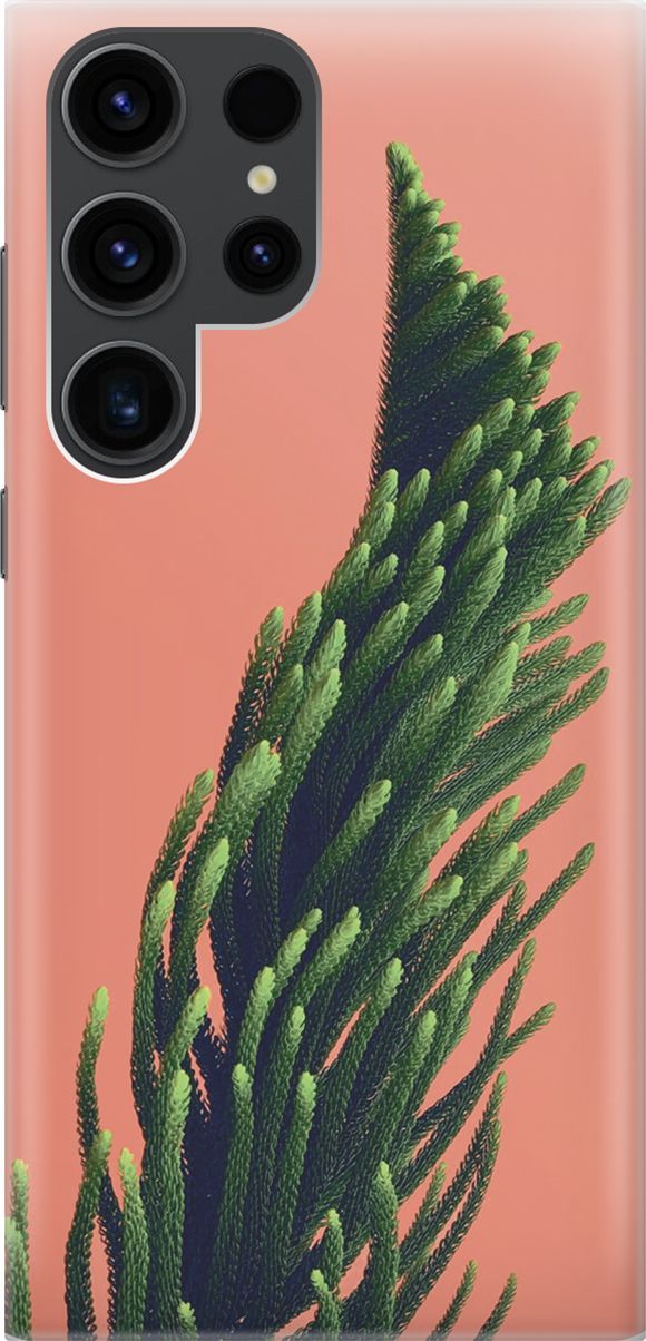 

Чехол на Samsung Galaxy S23 Ultra с принтом "Хвоя на розовом", Зеленый;розовый, 158342
