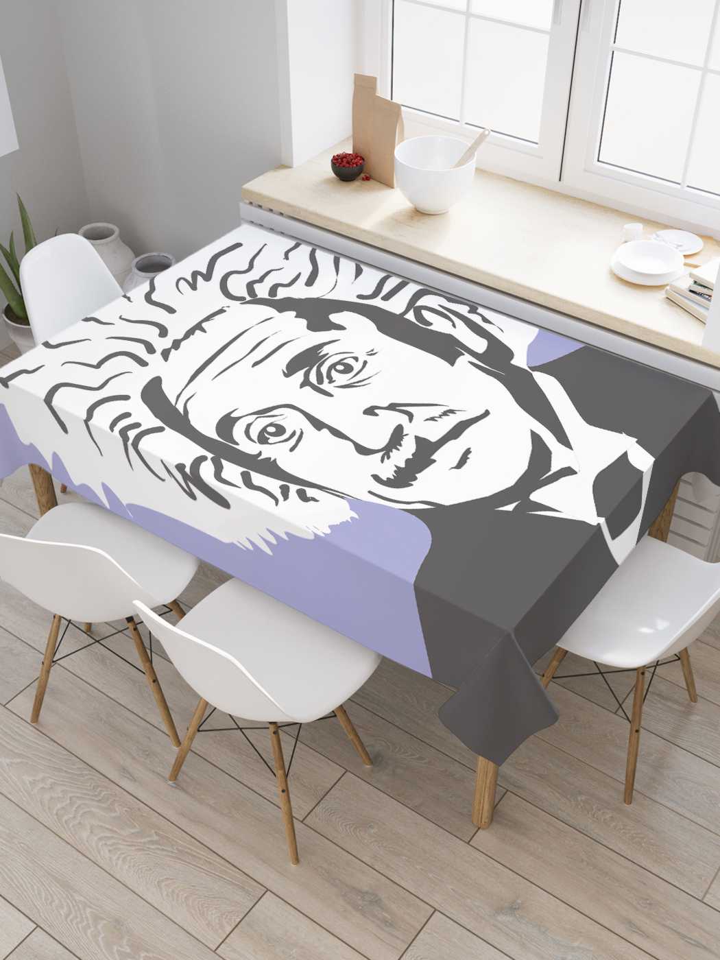 

Скатерть прямоугольная JoyArty "Нарядный эйнштейн" из оксфорда, 120x145 см, Черный, Нарядный эйнштейн