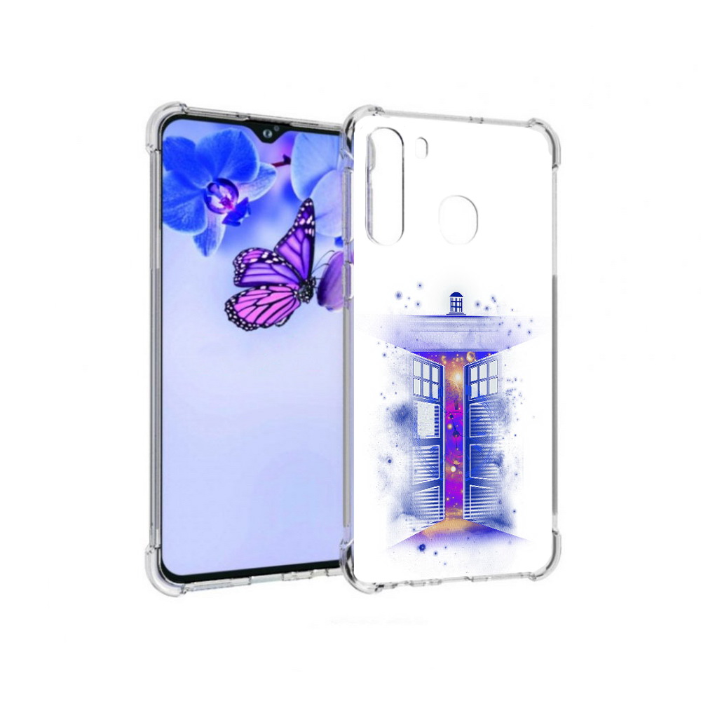 

Чехол MyPads Tocco для Samsung Galaxy A21 фиолетовый уголок абстракция (PT226904.547.659), Прозрачный, Tocco