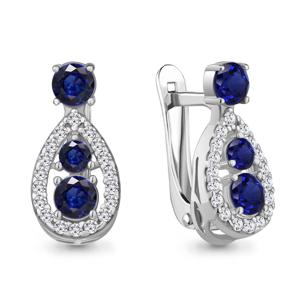 

Серьги из серебра с фианитом Aquamarine Aquamarine 49465АБ_925_р, 49465АБ_925_р