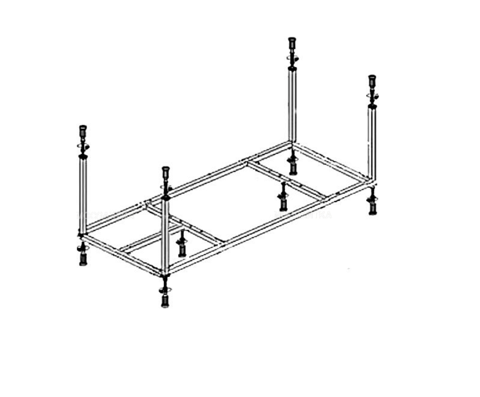 Каркас для ванны Cezares Metauro  Metauro-Central-Mf каркас для ванны cezares plane 1700x700 мм emp 170 70 mf r