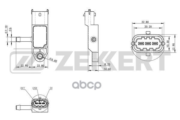 

ZEKKERT SE1051 Датчик давления воздуха Dacia Duster 10-, Sandero 08-, Opel Vivaro A 01-, R