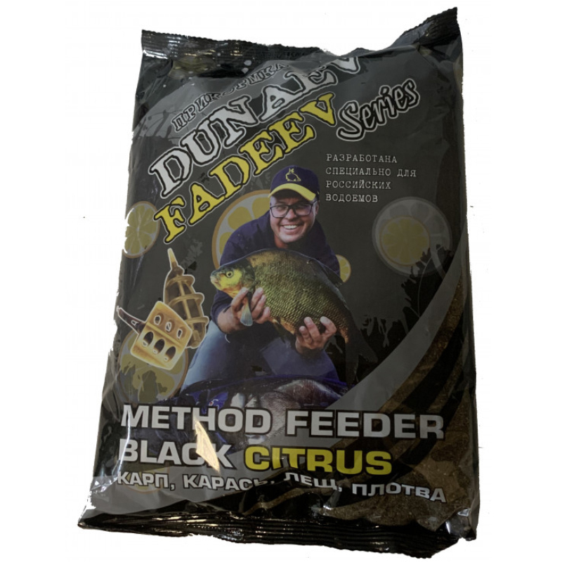 Прикормка рыболовная Dunaev Fadeev Method Feeder Black Citrus 1 упаковка