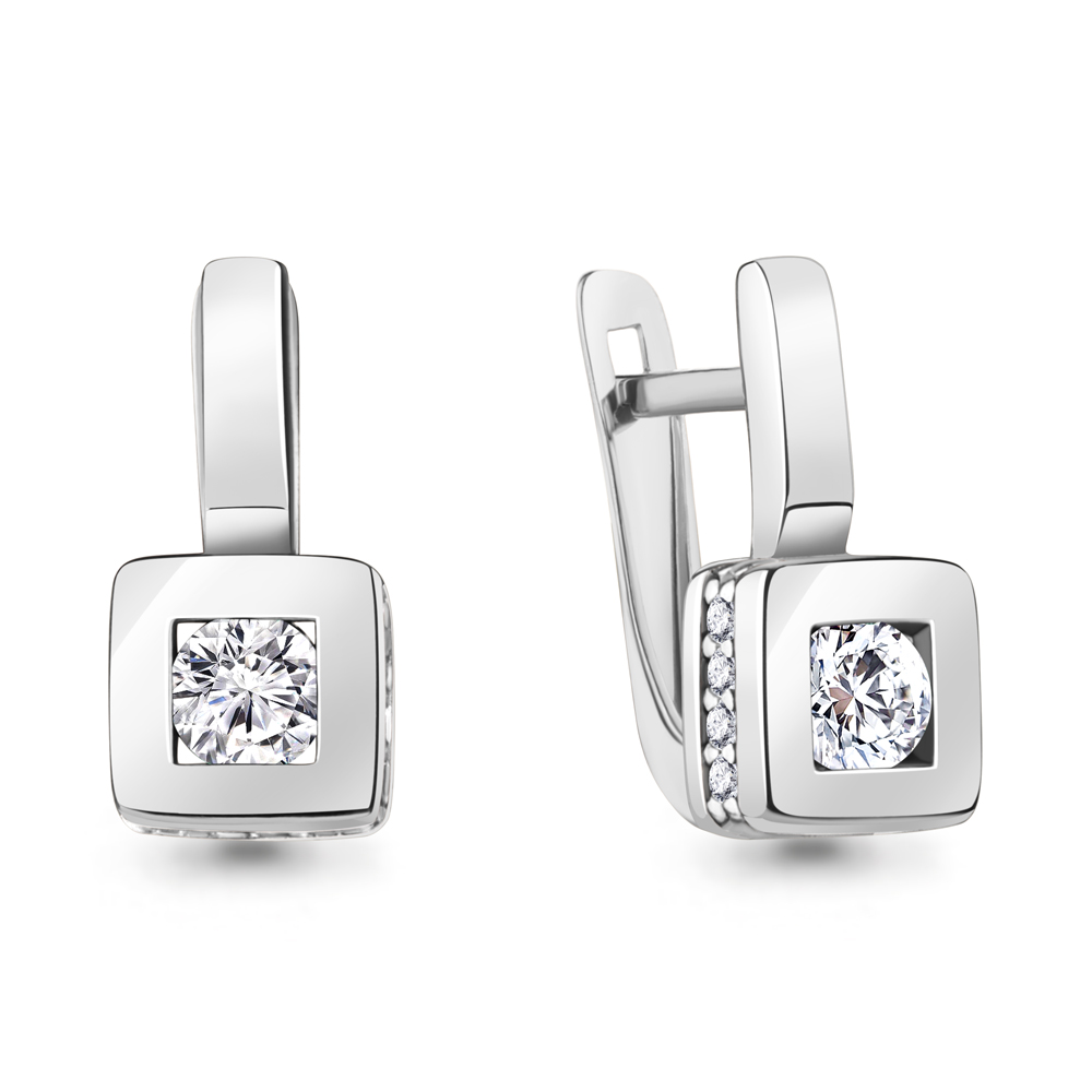 

Серьги из серебра с фианитом Aquamarine Aquamarine 49462А_925_р, 49462А_925_р