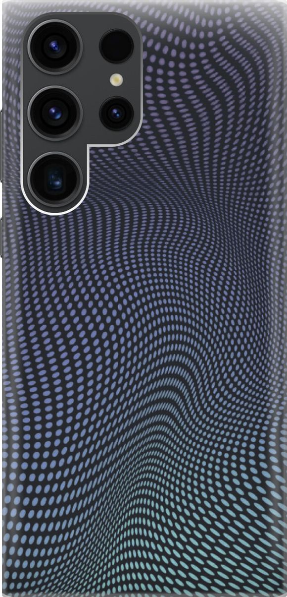 

Чехол на Samsung Galaxy S23 Ultra "Изгибы из точек", Синий;черный, 158329