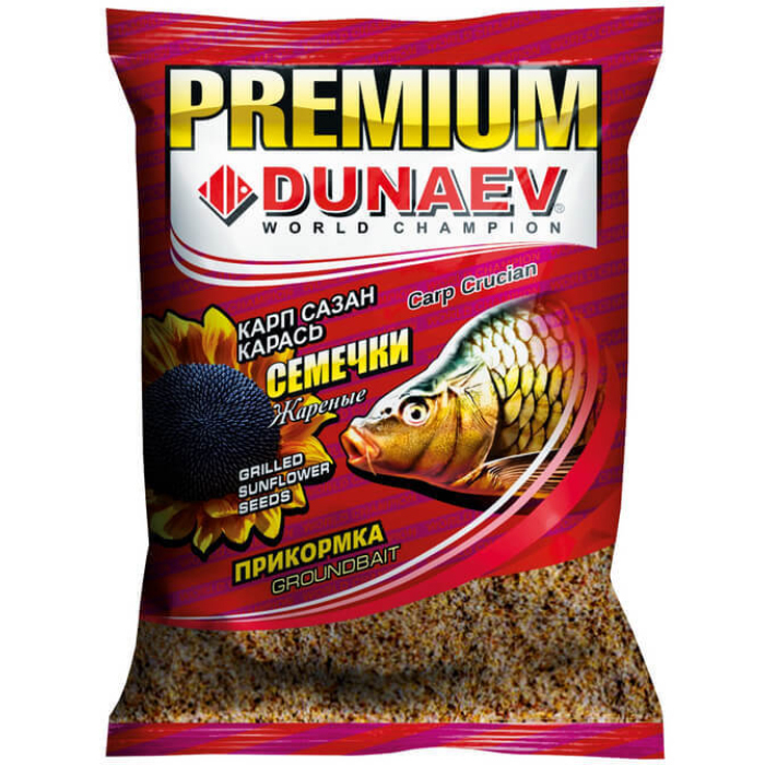 

Прикормка рыболовная Dunaev Premium Карп Сазан Жареная семечка 1 упаковка, Разноцветный, Premium