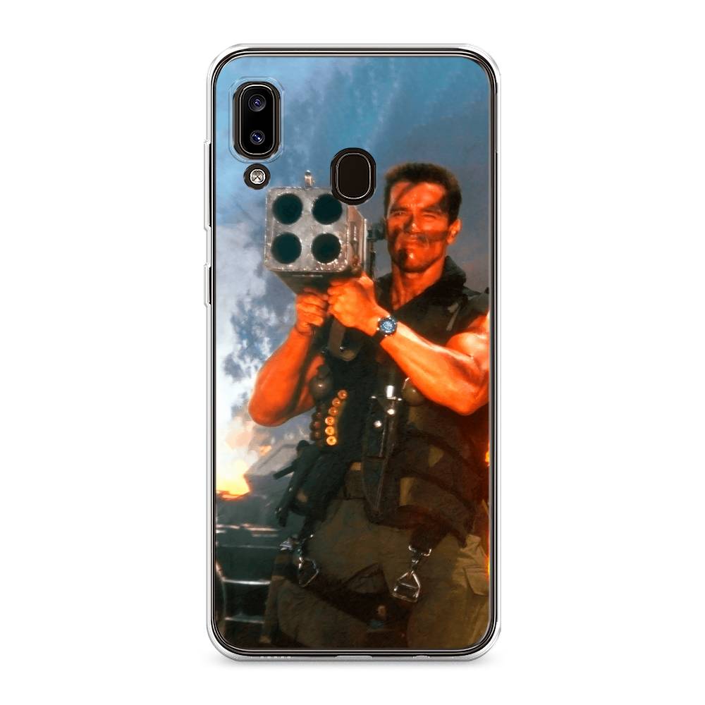 

Чехол на Samsung Galaxy A30/A20 "Арнольд Шварцнеггер с базукой", Голубой;коричневый, 27550-6