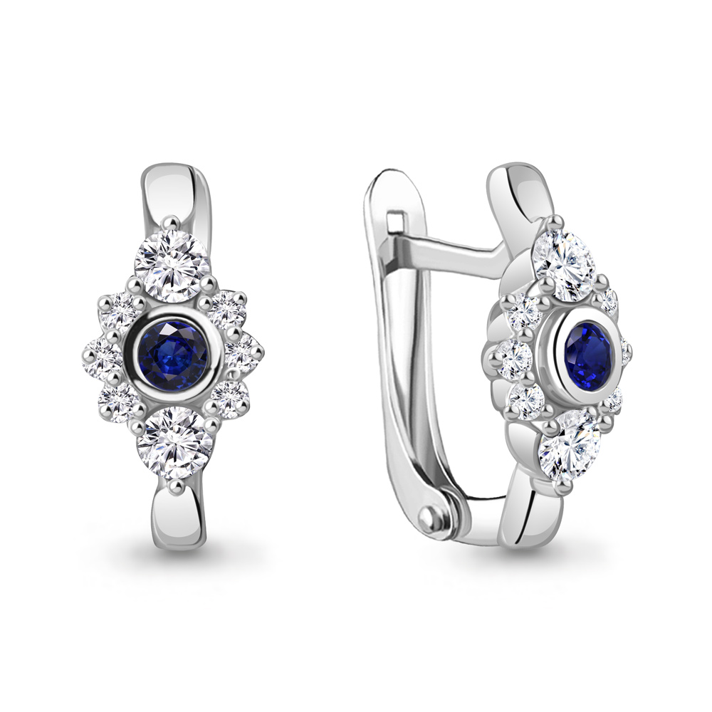 

Серьги из серебра с фианитом Aquamarine Aquamarine 49459АБ_925_р, 49459АБ_925_р