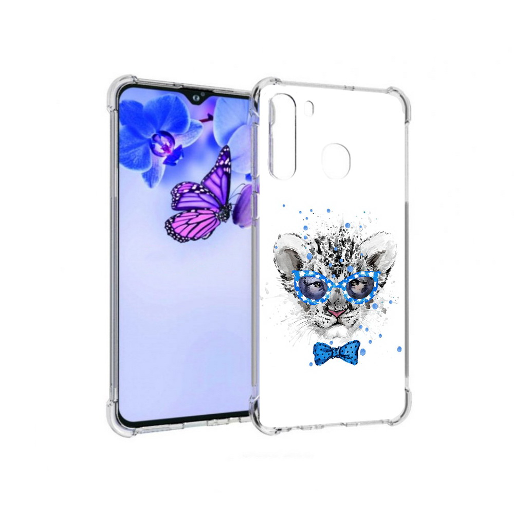 

Чехол MyPads Tocco для Samsung Galaxy A21 тигренок с бабочкой (PT226904.547.642), Прозрачный, Tocco