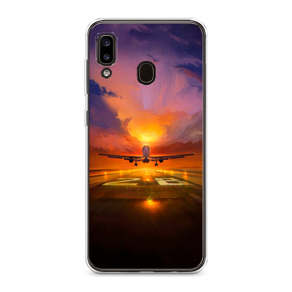 

Чехол на Samsung Galaxy A30 "Самолет на посадке", Оранжевый;синий, 27550-6