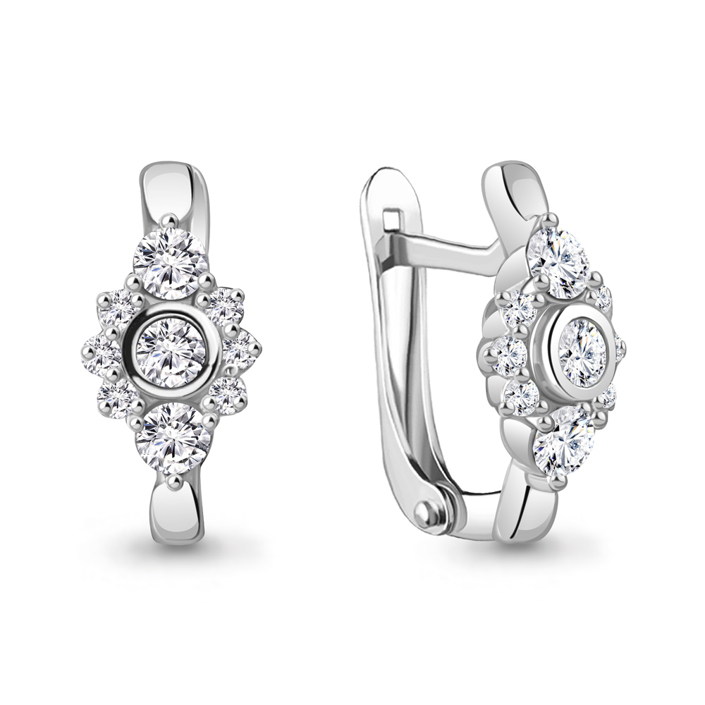 

Серьги из серебра с фианитом Aquamarine Aquamarine 49459А_925_р, 49459А_925_р