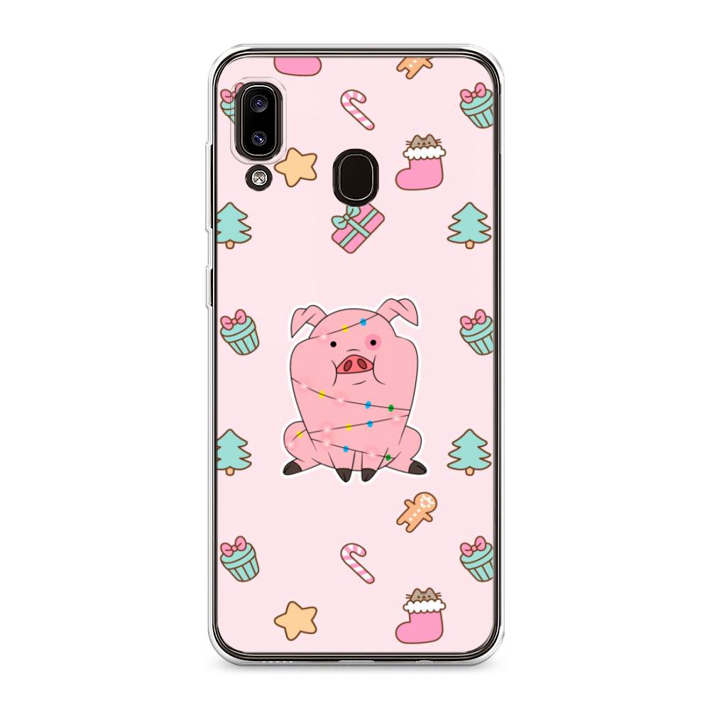 

Чехол на Samsung Galaxy A30 "Розовая свинка", Розовый;зеленый, 27550-5