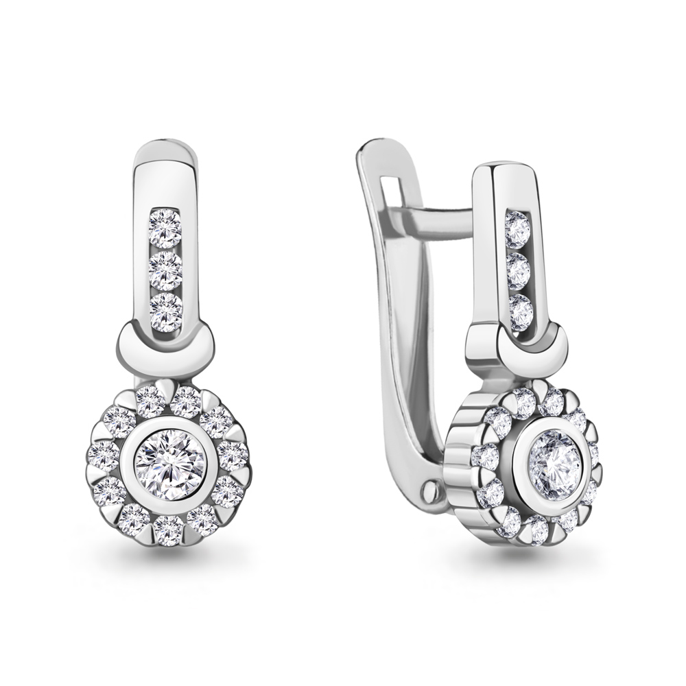 

Серьги из серебра с фианитом Aquamarine Aquamarine 49456А_925_р, 49456А_925_р