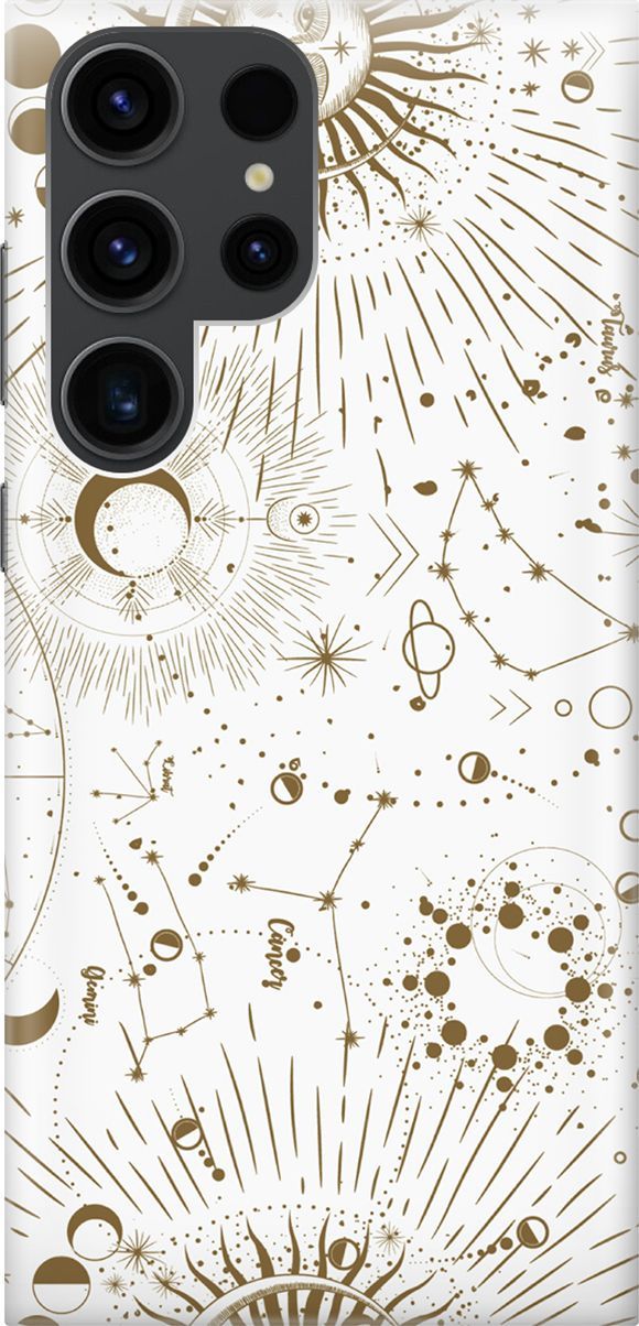 

Чехол на Samsung Galaxy S23 Ultra "Карта звездного неба", Белый;золотистый, 158340