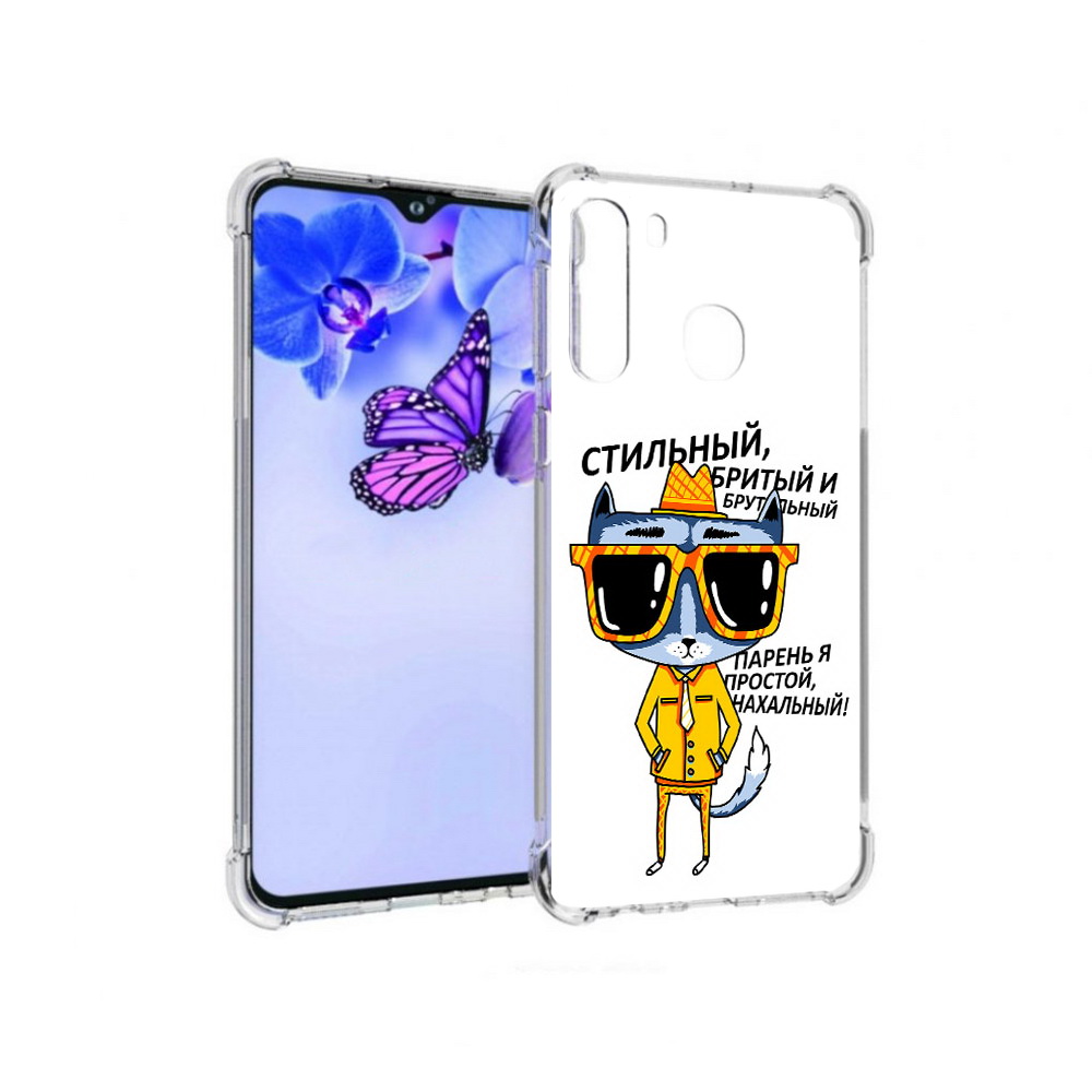 Чехол MyPads Tocco для Samsung Galaxy A21 стильный кот (PT226904.547.625)