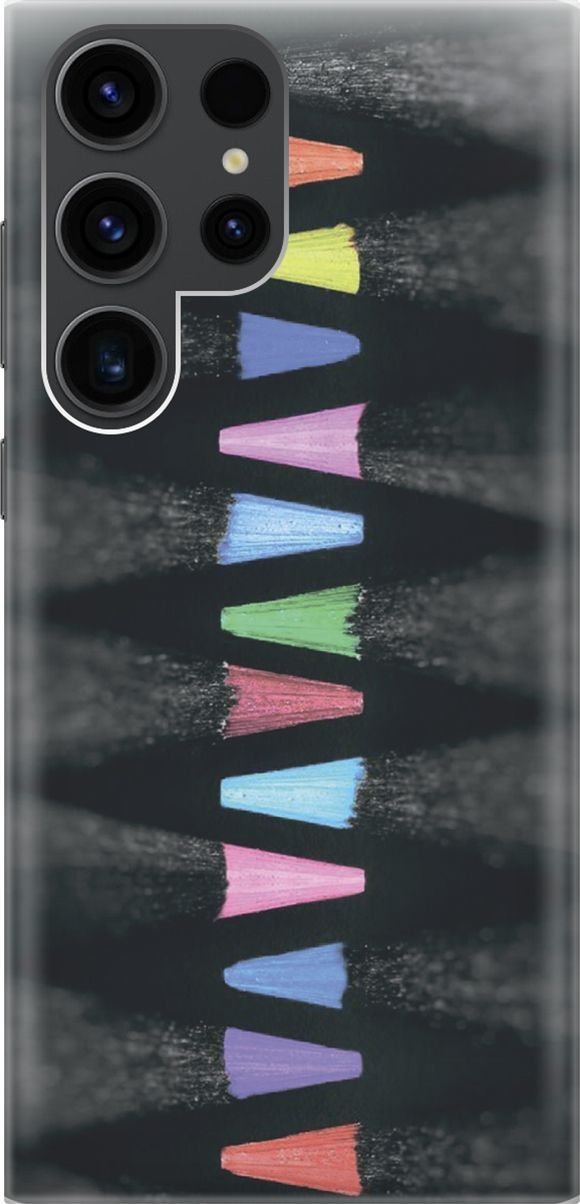 

Чехол на Samsung Galaxy S23 Ultra "Разноцветные карандаши", Голубой;черный, 158334