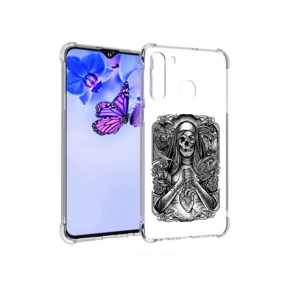 

Чехол MyPads Tocco для Samsung Galaxy A21 скелет с сердцем (PT226904.547.603), Прозрачный, Tocco
