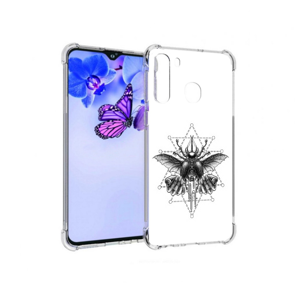 

Чехол MyPads Tocco для Samsung Galaxy A21 скарабей (PT226904.547.601), Прозрачный, Tocco