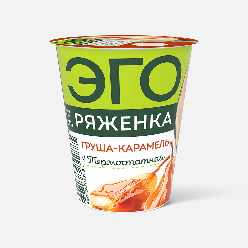 Ряженка Эго, 2,9%, термостатная, с грушей и карамелью, 300 г