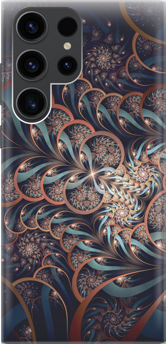 

Чехол на Samsung Galaxy S23 Ultra "Огуречные узоры", Голубой;коричневый, 158329
