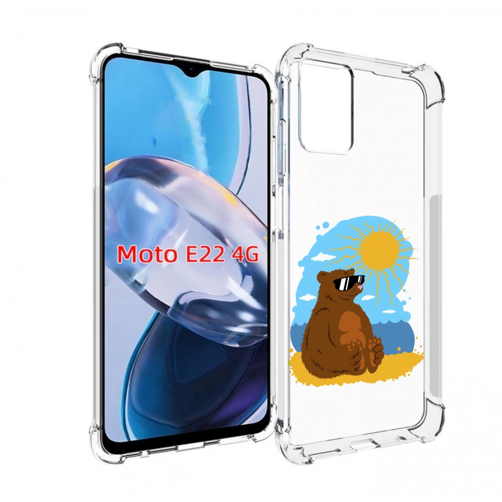 

Чехол MyPads медведь на чиле для Motorola Moto E22 4G / E22i 4G, Прозрачный, Tocco