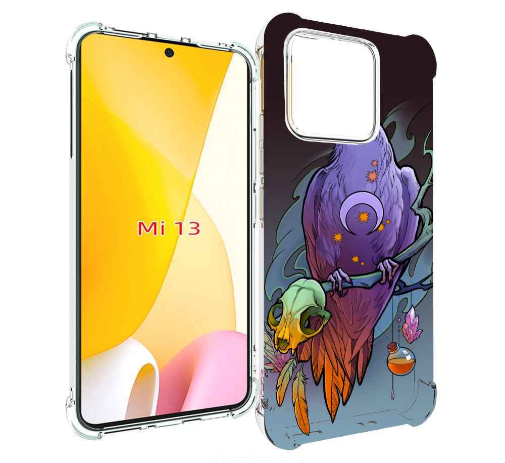 

Чехол MyPads фиолетовый ворон на ветке для Xiaomi 13, Прозрачный, Tocco