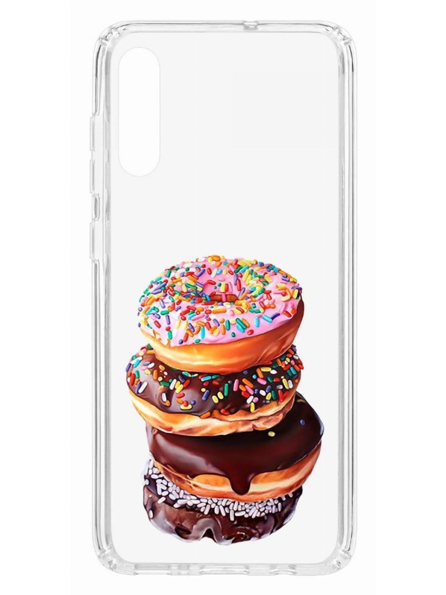 

Чехол на Samsung Galaxy A70 2019 Kruche Print Donuts, Прозрачный;голубой;желтый;коричневый;розовый