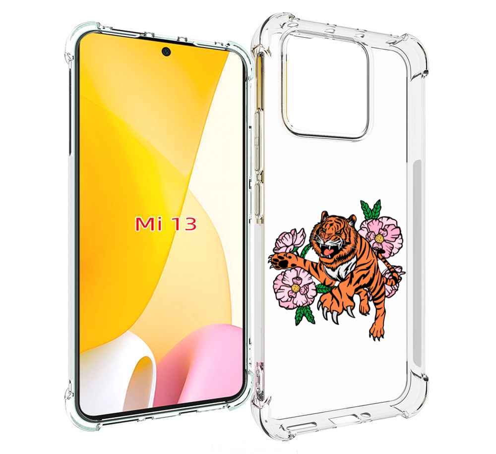 

Чехол MyPads тигры-цветочные для Xiaomi 13, Прозрачный, Tocco