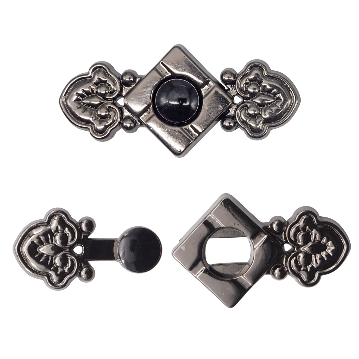 

DF 262 Крючок 4,1см*1,9см (pewter (олово (черный никель), 6 шт