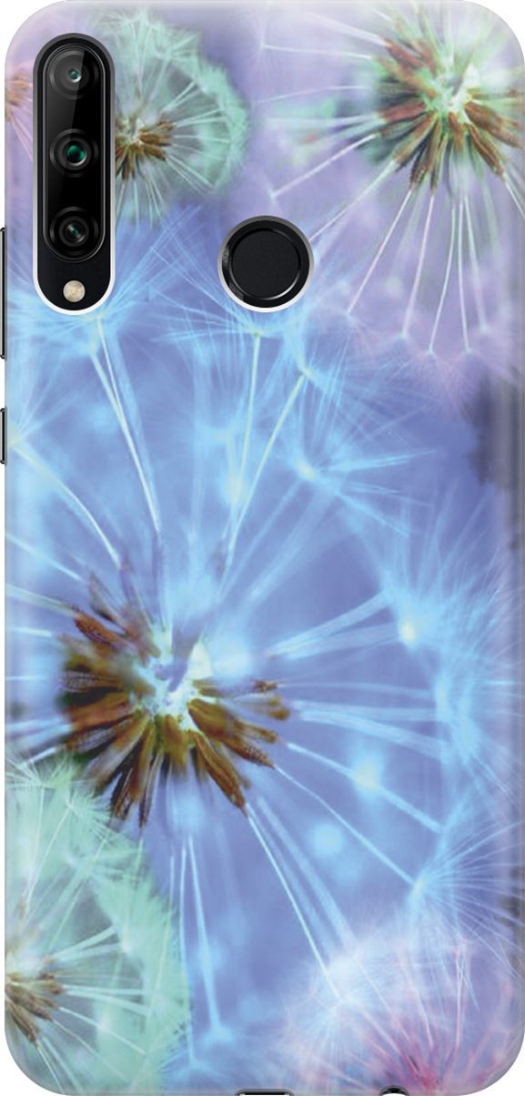 

Чехол на Honor 9C/Huawei P40 Lite E "Макро одуванчики", Голубой;синий, 2781