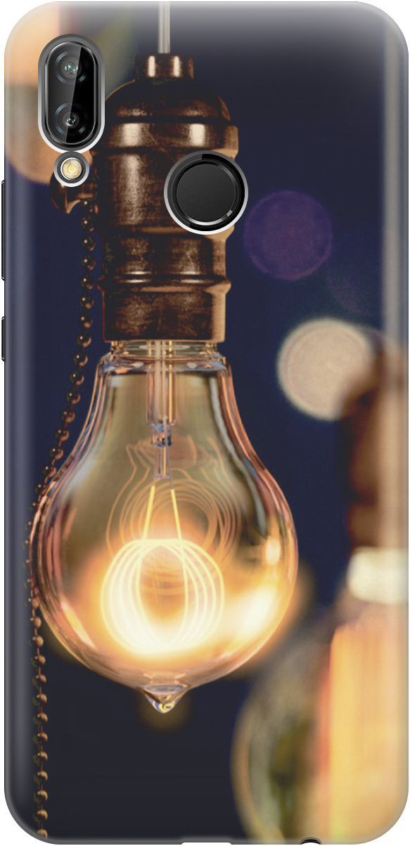 

Силиконовый чехол на Huawei P20 Lite/Nova 3e "Ретро-лампа", Желтый;синий, 3411