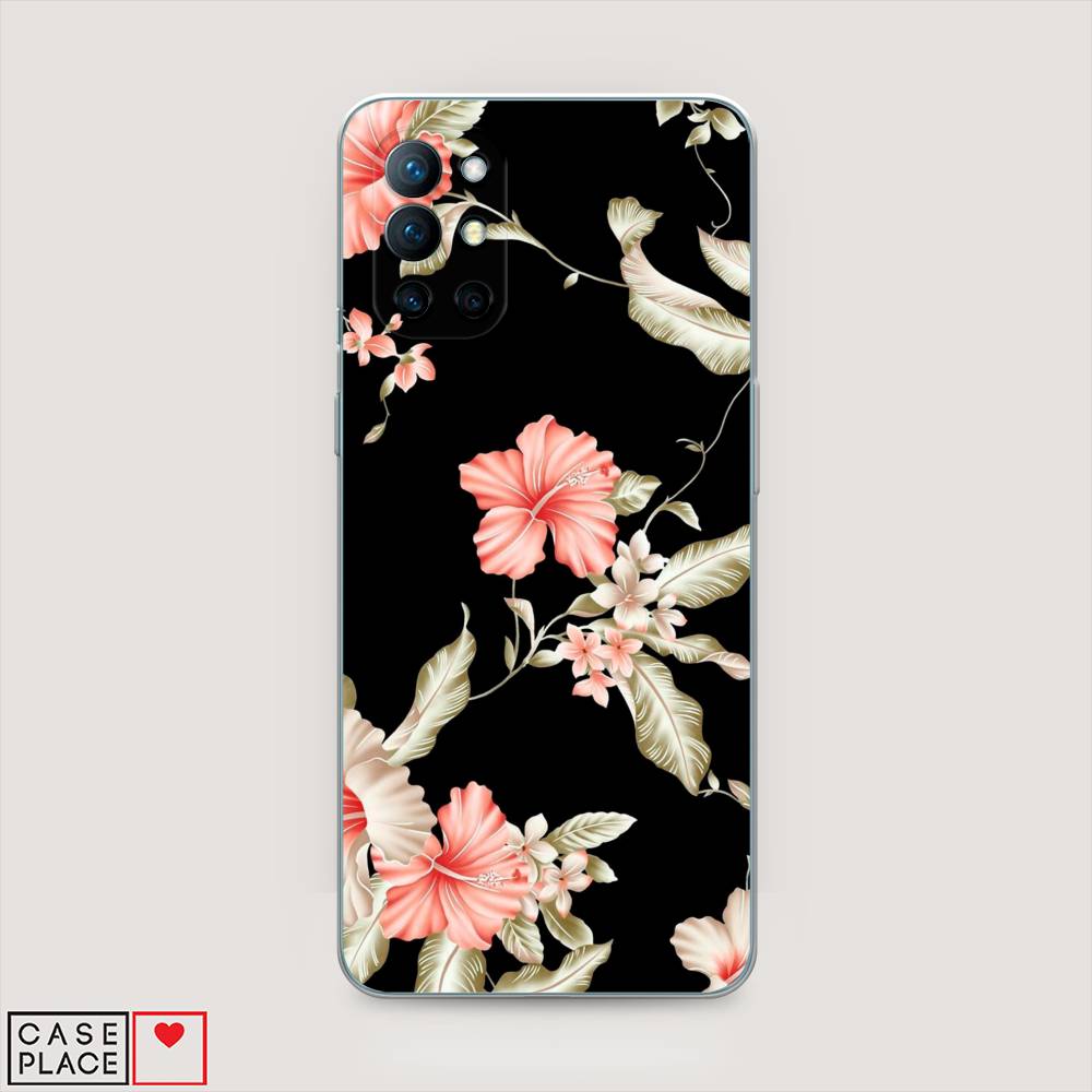 

Чехол Awog на OnePlus 9R / ВанПлас 9R "Цветы на черном", Черный;розовый, 151650-8