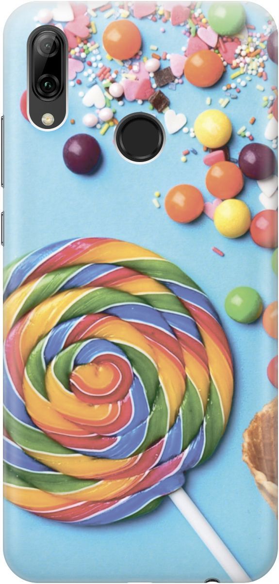 

Чехол на Honor 10 Lite/Huawei P Smart (2019) "Разноцветный леденец", Голубой;желтый, 3408