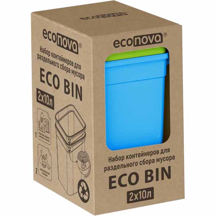 Мусорные контейнеры Econova Eco bin 240x190x305 мм 10 л 2 шт