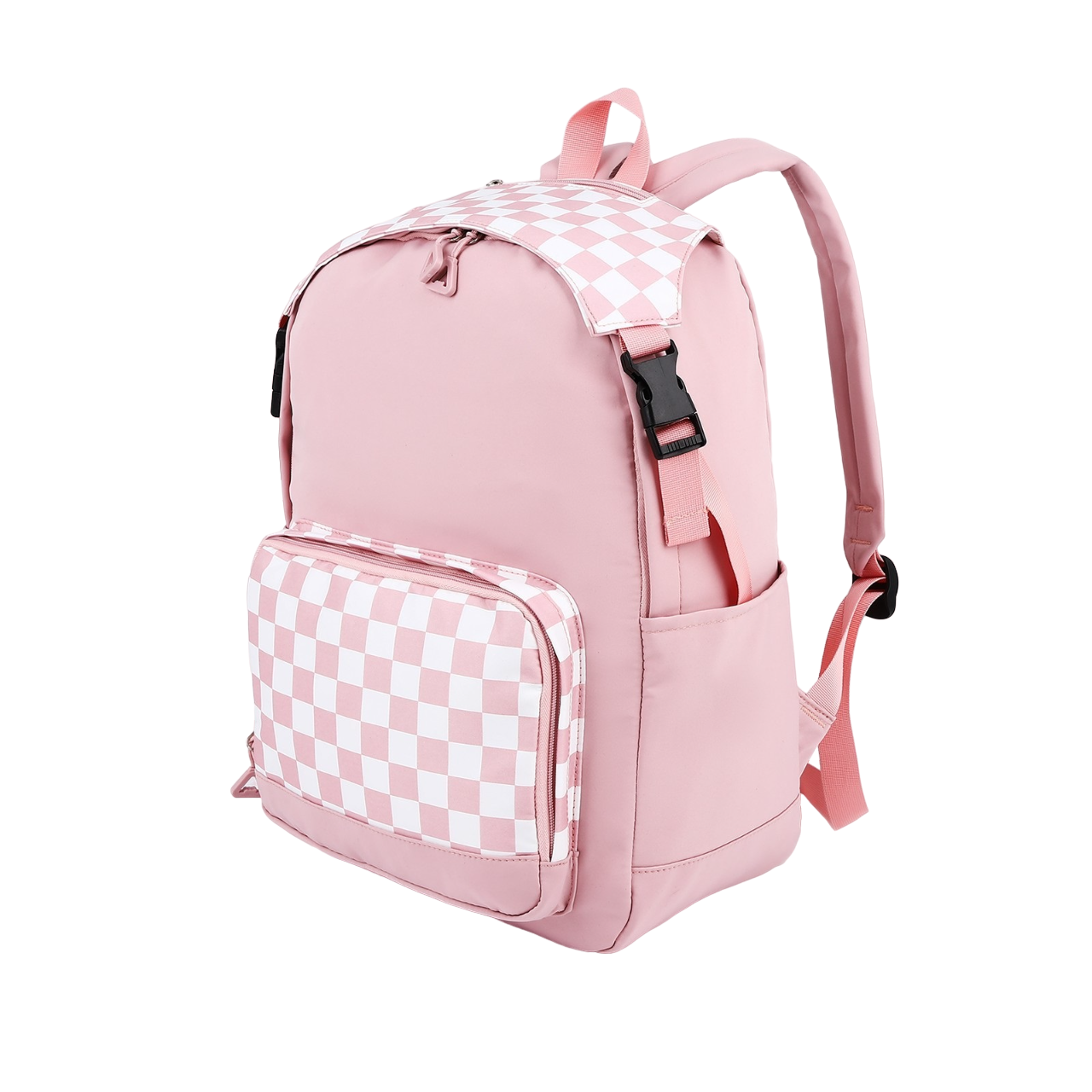 Рюкзак Клетки 29*15*40 см, 1 отд на молнии, 5 н/карманов, розовый 9681474 рюкзак школьный из текстиля 5 карманов розовый