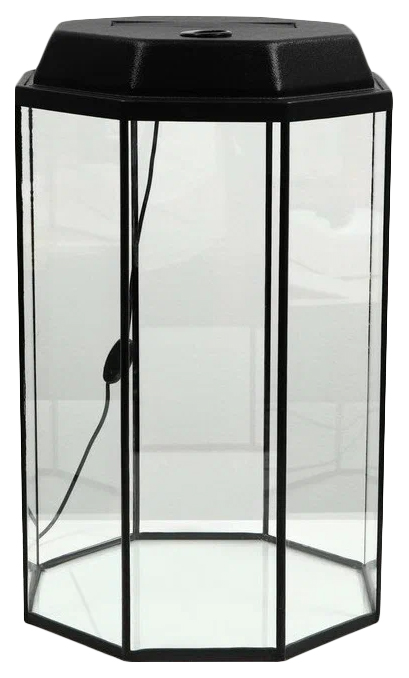 Аквариум Пижон восьмигранный, с крышкой, 70 л, 40х40х60/66 см, черный