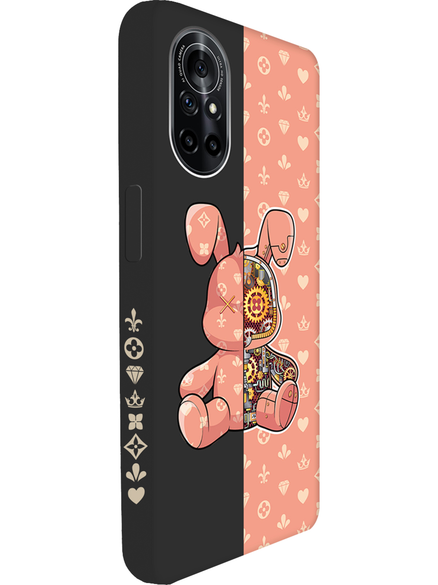 

Силиконовый чехол на Huawei Nova 8 с принтом "Персиковый Кролик" матовый черный, 731079571